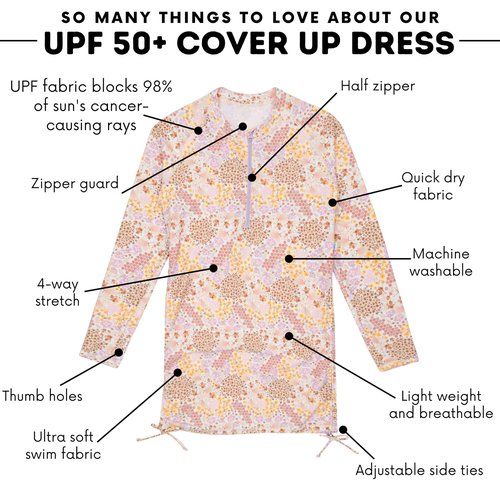 SwimZip Women's Swim Dress Cover Up Swimsuit UPF 50+ Sun Protection