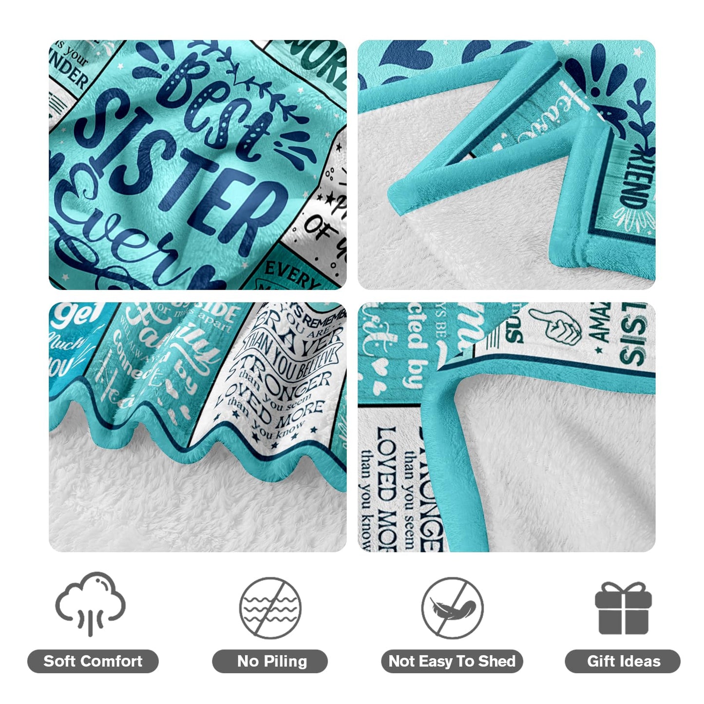NIVAY Sister Birthday Gifts Ideas Adult - Sisters Blanket Gifts from Siste Brother - Best Cool Unique Presents for Adult Sister - Birthday Presents for Sisters Blanket Gift 50"X60"