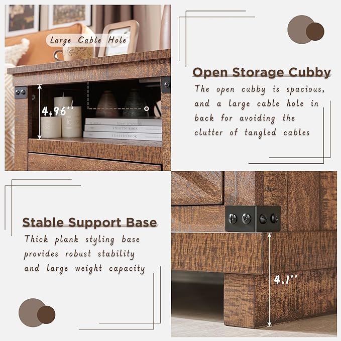Farmhouse Nightstand Set of 2 with Charging Station, 18" Rustic Night Stand with 2 Storage Drawers, Wood End Table for Bedroom, Living Room, Reclaimed Barnwood