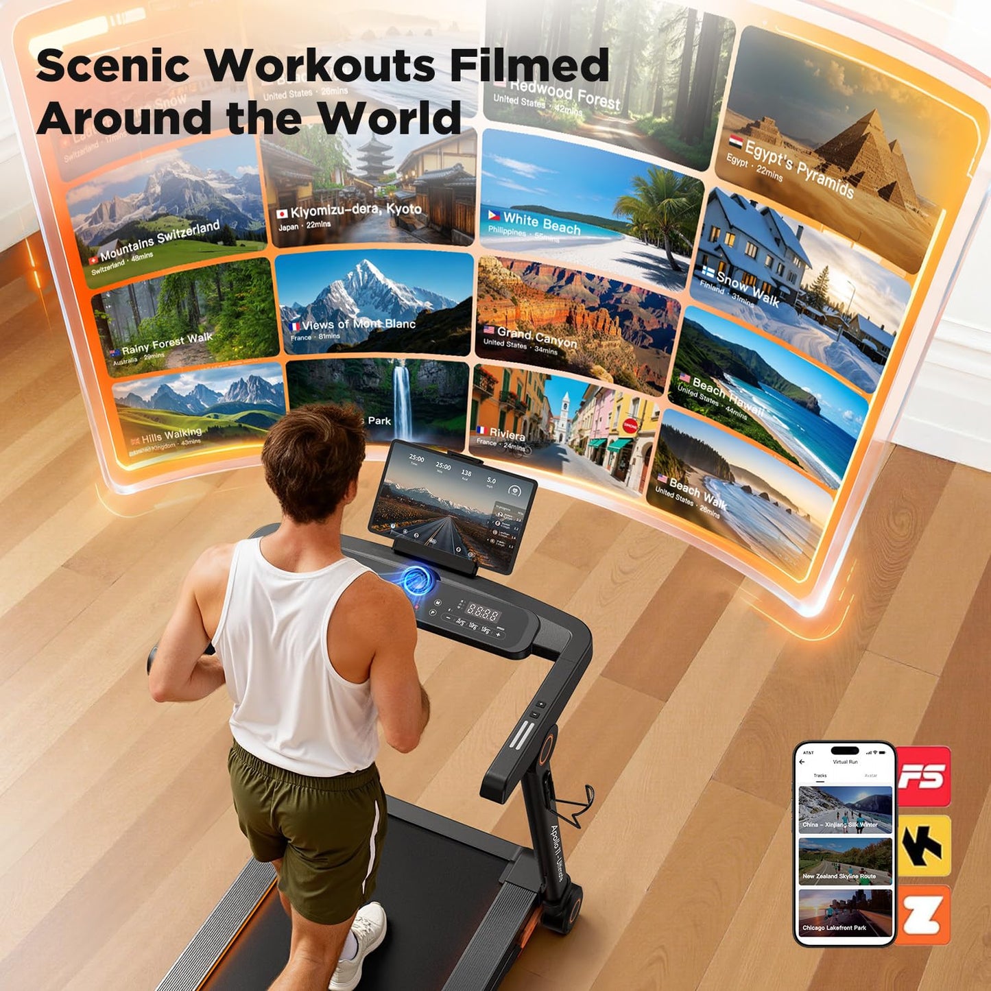 Vitalwalk Foldable Treadmill with Auto Incline, Commercial 49"x18" Wide Running Belt, 10MPH, 3.5HP Brushless, Walking Pad Treadmill for Home, Auto Folding, No Installation, 350LBS Capacity, APP, 20%