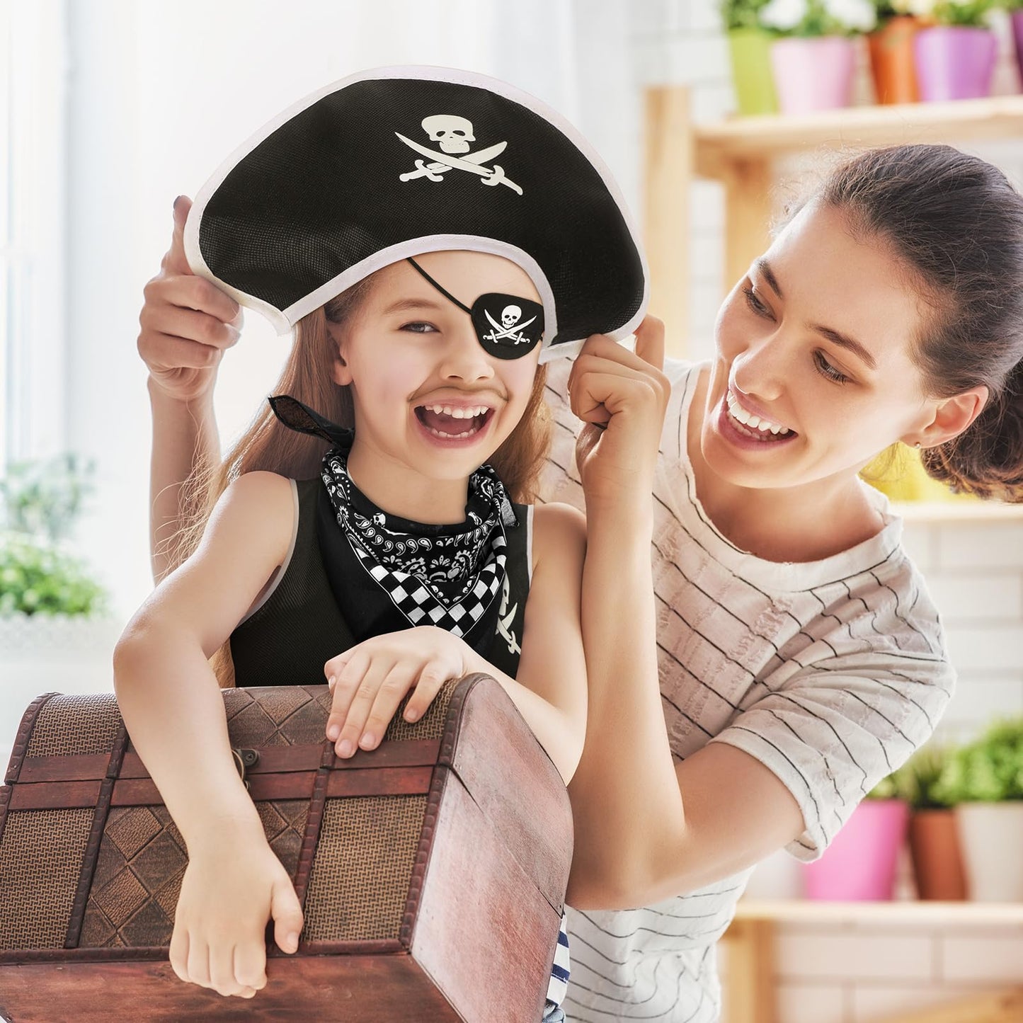Bencailor 6 Pcs Kids Pirate Costume Accessories Set for Kids Pirate Role Play for Boys Toddlers Girls Halloween Party Cosplay Dress up