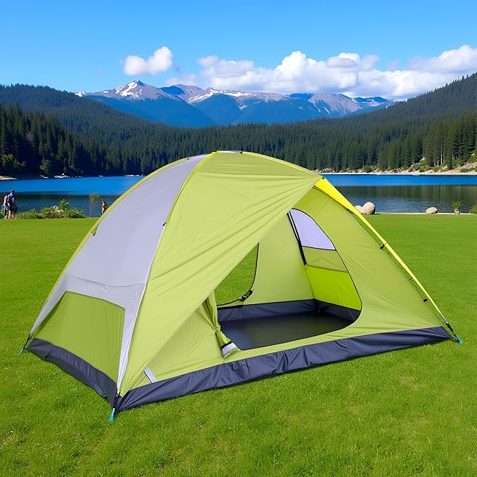 4-6 Person Dome Camping Tent, Family Camping Tent, 83x106 inches, Waterproof Oxford Flooring, for Fishing, Outdoor Campin...