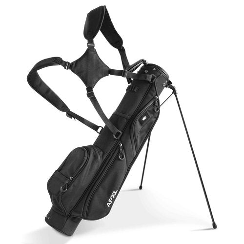 Small Golf Bag, 3 Divider Fit Up to 8 Clubs, Stand Bag with Rain Cover, Durable Pitch n Putt, Lightweight with Strap and Stand for Men & Women