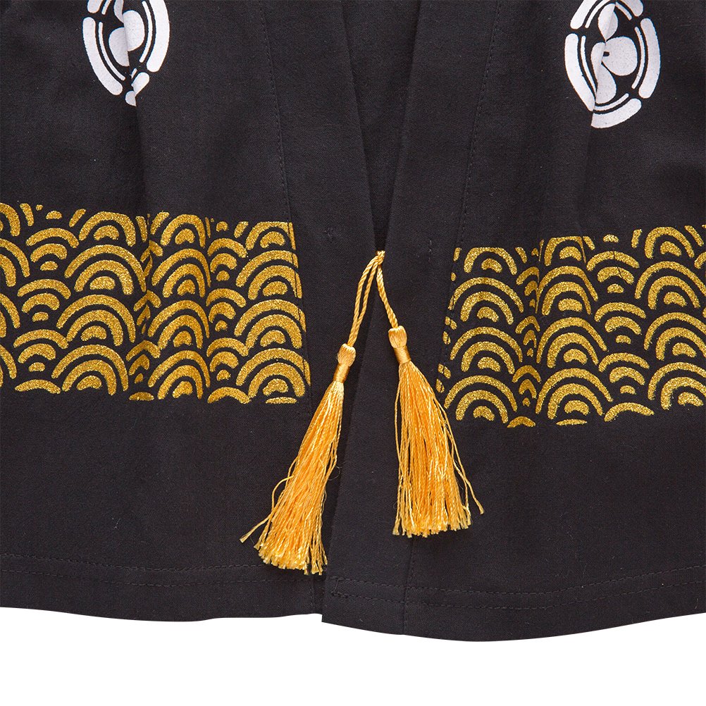 SZCQ Baby Boy Kimono Romper Suit Japanese Costumes Infant Cotton Samurai Outfits Beige XL(2-3Year)