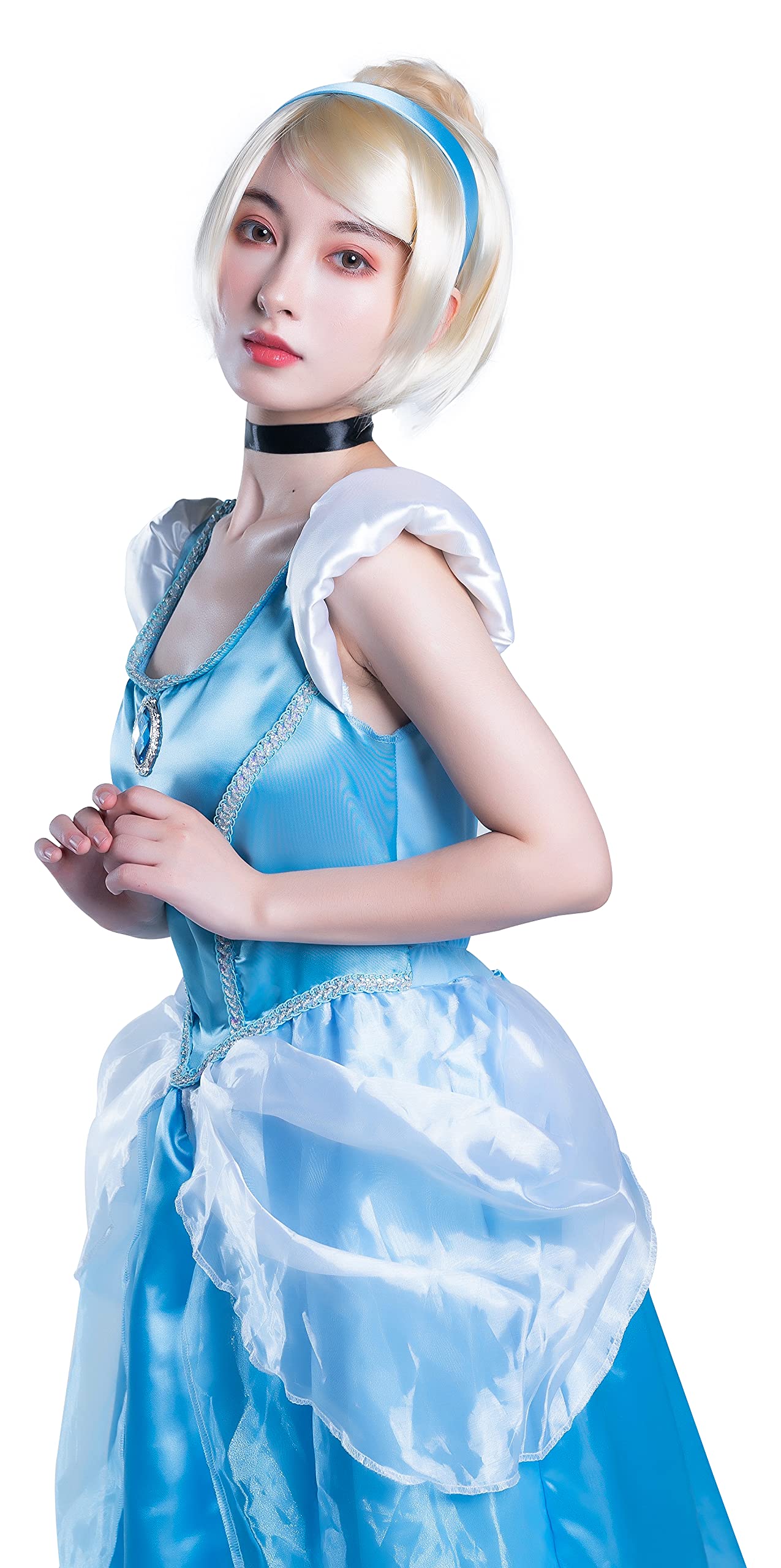 Disguise womens Cinderella Costume, Official Disney Princess Cinderella Deluxe Dress Adult Sized Costumes, Blue, Medium 8-10 US