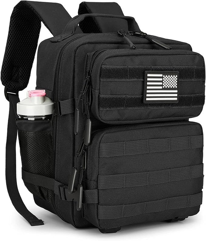 HongXingHai 9L Mini Tactical Backpack for Men and Women, Tactical Backpack Small for Hiking, Small Tactical Bag（Black）