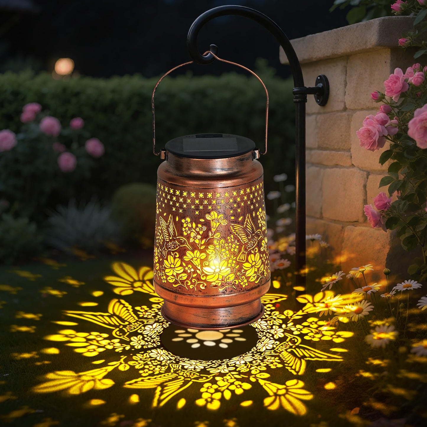 siruitong Solar Lantern Outdoor Lamp Waterproof Decorations Garden Decor, Christmas Birthday Gifts for Women, Mom, Grandma Decorative Garden, Yard, Patio, Lawn, Balcony Porch - Hummingbird
