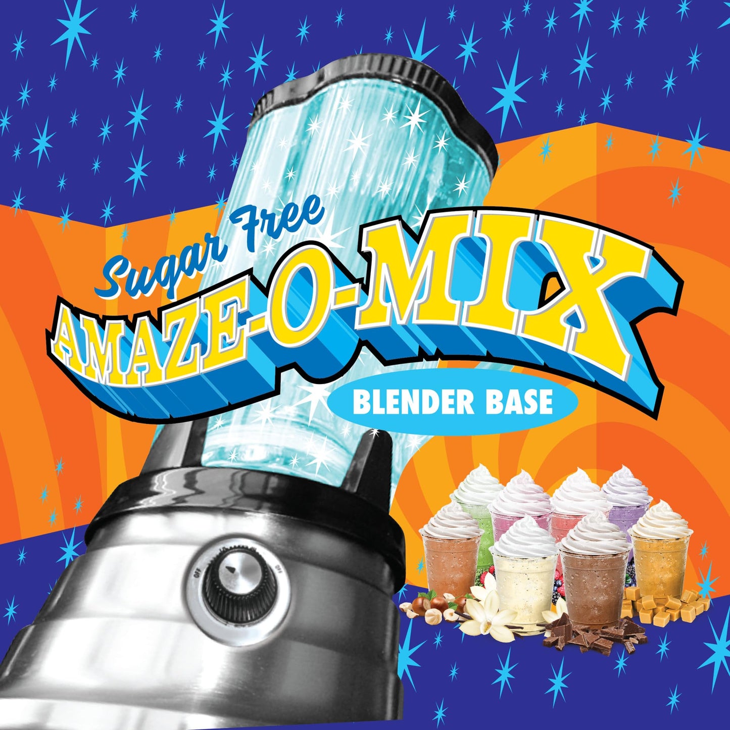Gosh That’s Good! Sugar-Free Amaze-O-Mix Blender Base 2 lb – Vanilla Flavored, Low-Calorie, Low-Carb, Lactose-Free Smoothie & Frappe Powder for Coffee Shops, Iced Blends & Custom Drink Recipes