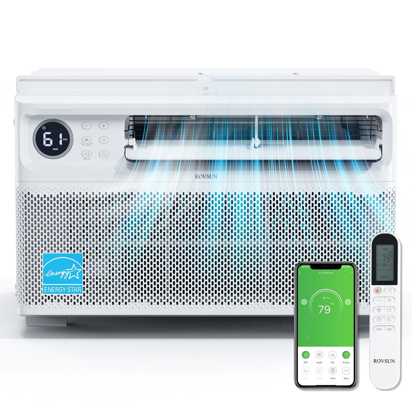 ROVSUN 12000 BTU Inverter Window Air Conditioner with WIFI Function, Energy-Saving Window AC Unit with Remote & App Control, Ultra Quiet Design & Easy Install Kit, 115V/60Hz