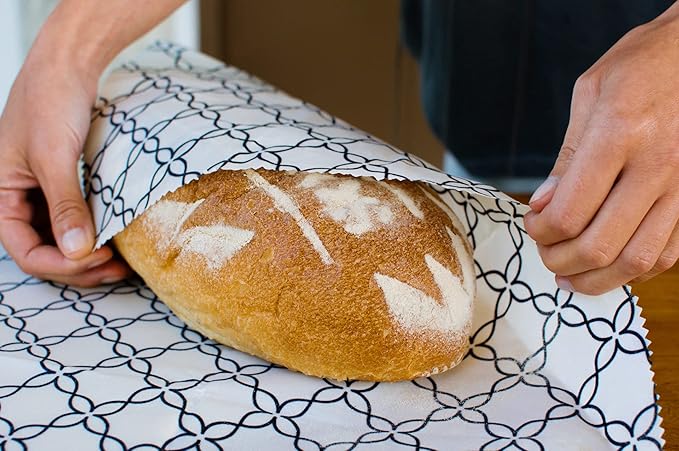 SUPERBEE Beeswax Bread Wrap, Reusable Beeswax Wrap for Food, Wrap Bread, Reusable Bees Wrap Paper for Wrapping Vegetables, Cheese Paper, Bowl Covers and Sandwich Wrapping, XXL (Pears)