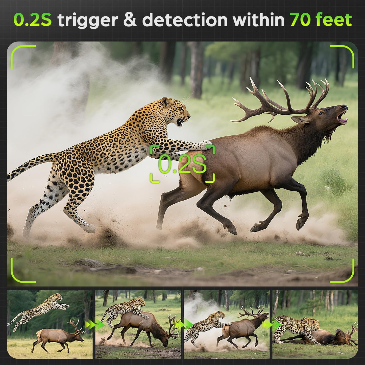 Vidvis Wifi Trail Camera Solar, 4K 64Mp Game Cam With Night Vision Motion Activated Waterproof Ip66, 0.2S Trigger Trail Cam With
