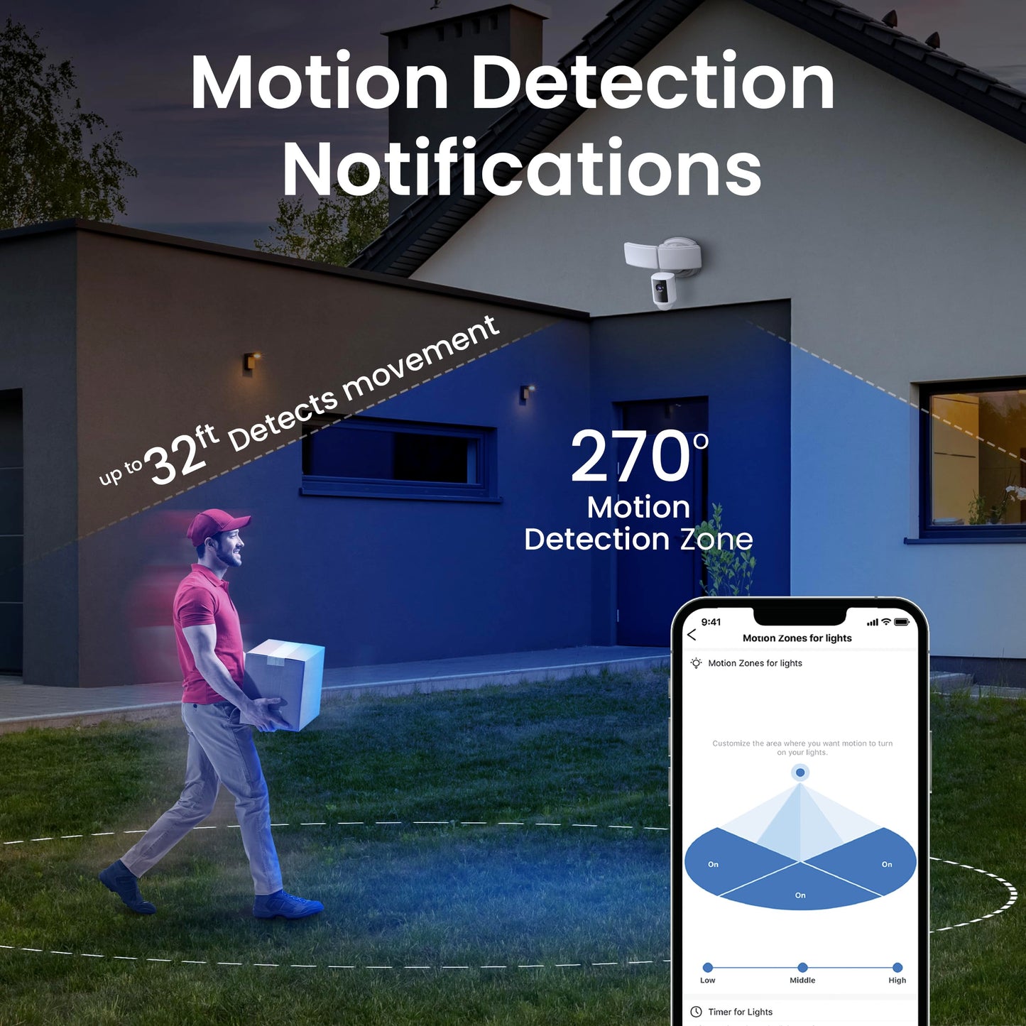 Feit Electric Smart WiFi Floodlight Security Camera, 5000 Lumens, 1080p HD, Motion Detection, Two-Way Audio, 128GB SD, No Subscription, Works with Alexa & Google Home SEC5000/CAM/WIFI Gen 2 of SEC3000