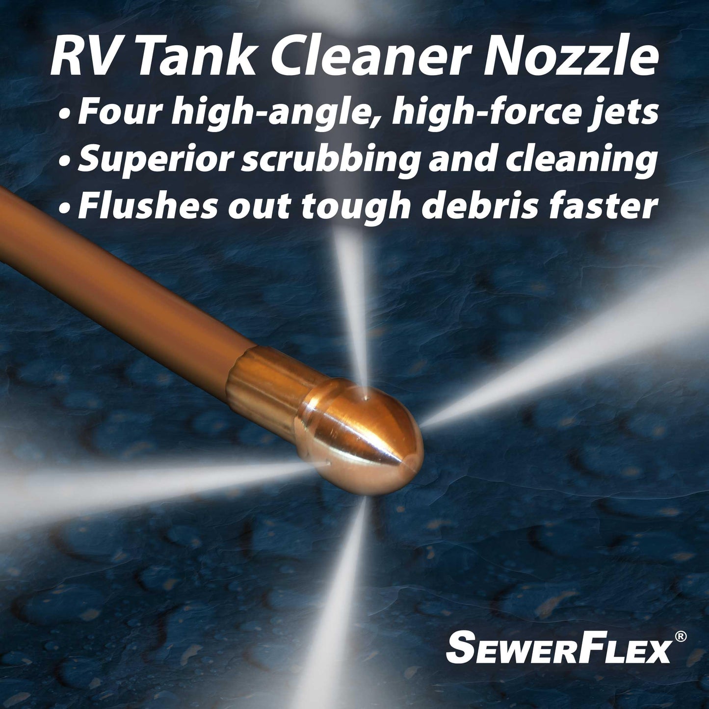 RV Tank Cleaner - 25 Ft Hydro-Jetter (ONLY for Your Electric Pressure Washer with Color Spray Tips)