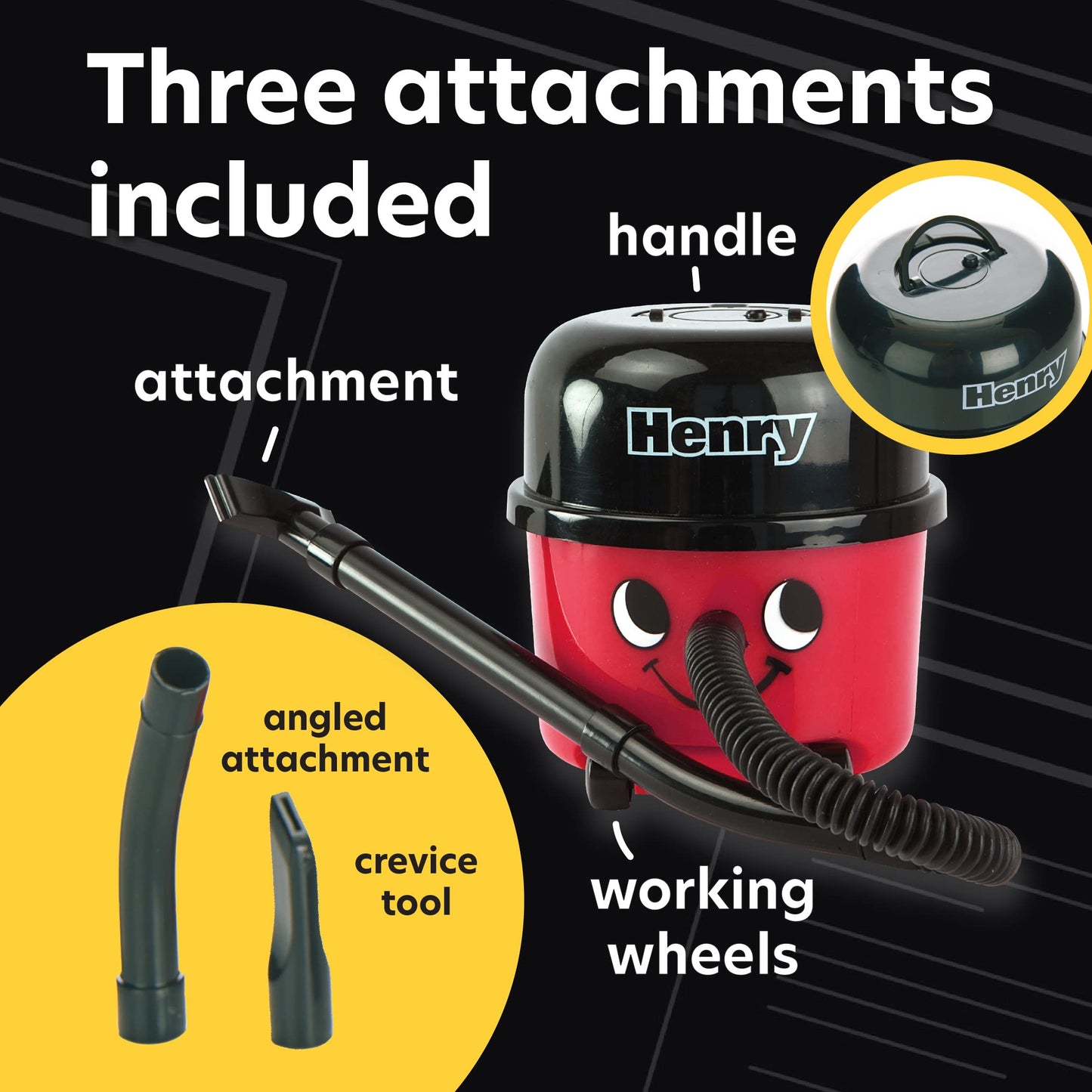 Paladone Henry Hoover Desk Mini Vacuum - Novelty Desktop Cleaner, Coordless Keyboard & Computer Cleaner