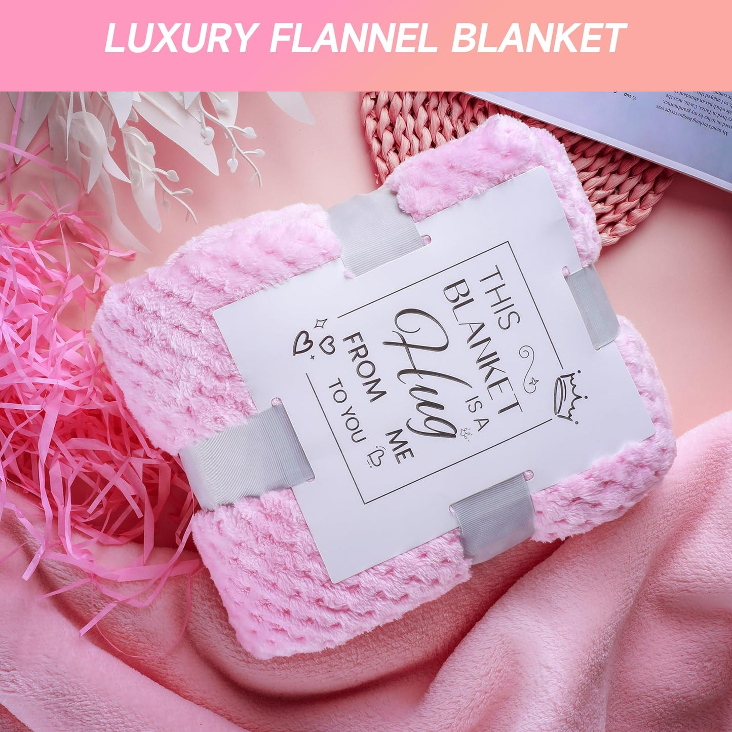Birthday Gifts for Women, Self Care Gifts Get Well Gifts Gift Basket, Rose Relaxing Spa Gift for Women, Gift for Her Mom Wife Girlfriend Best Friend Sister, with Luxury Blanket, Mothers Day Gifts
