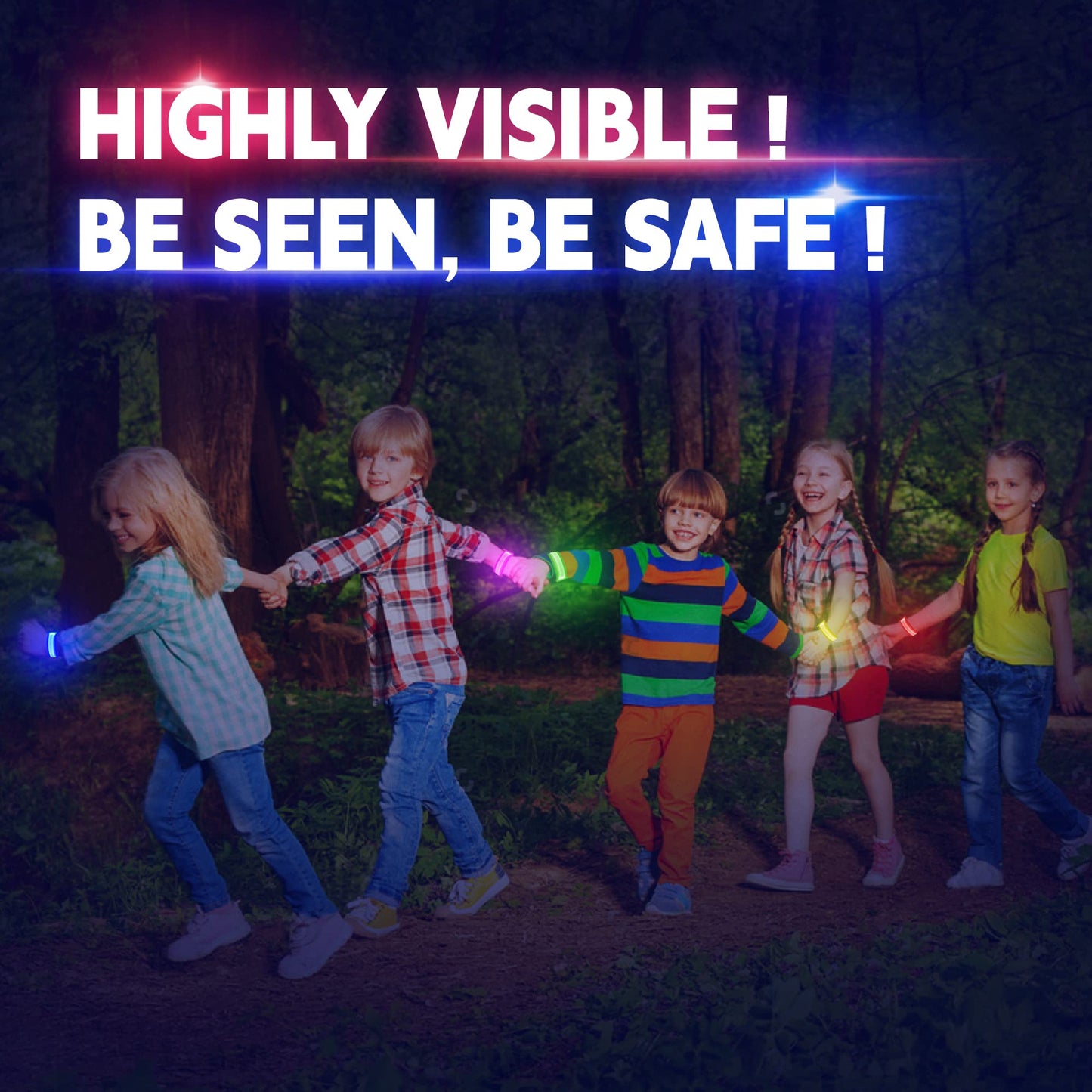 KIRALUMI 8 PCS LED Glow Bracelets, Light Up Bracelets for Kids Adults - Glow in The Dark Party Bracelets Favors Supplies for Christmas, Concerts, Festivals, Game Prizes, Sports, Rave Accessories.