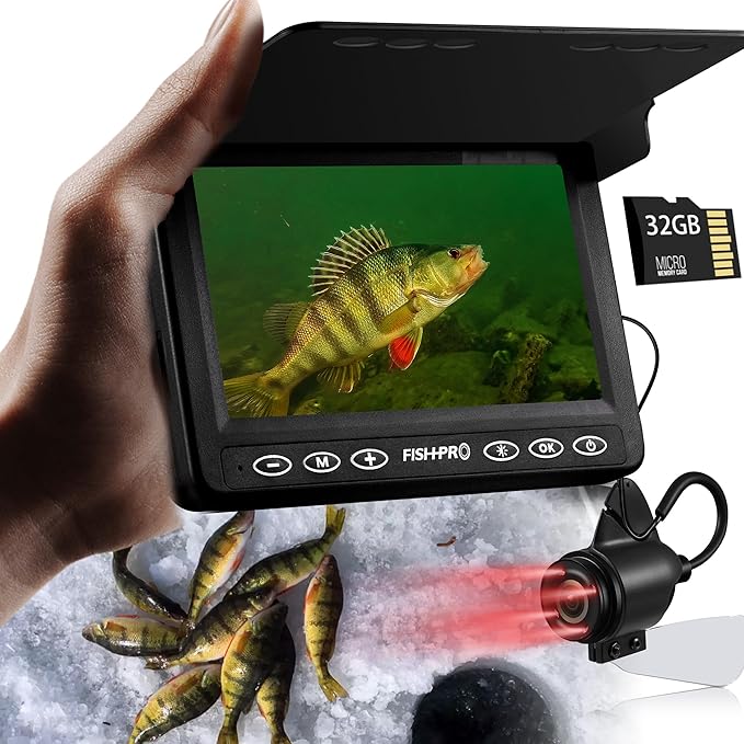 [FishPRO® 2026 Upgrade] The PRO in Underwater Fishing Camera - 4.3'' w/DVR -32GB, 1000TVL (Easy Use for Any Age) Ice Fishi...