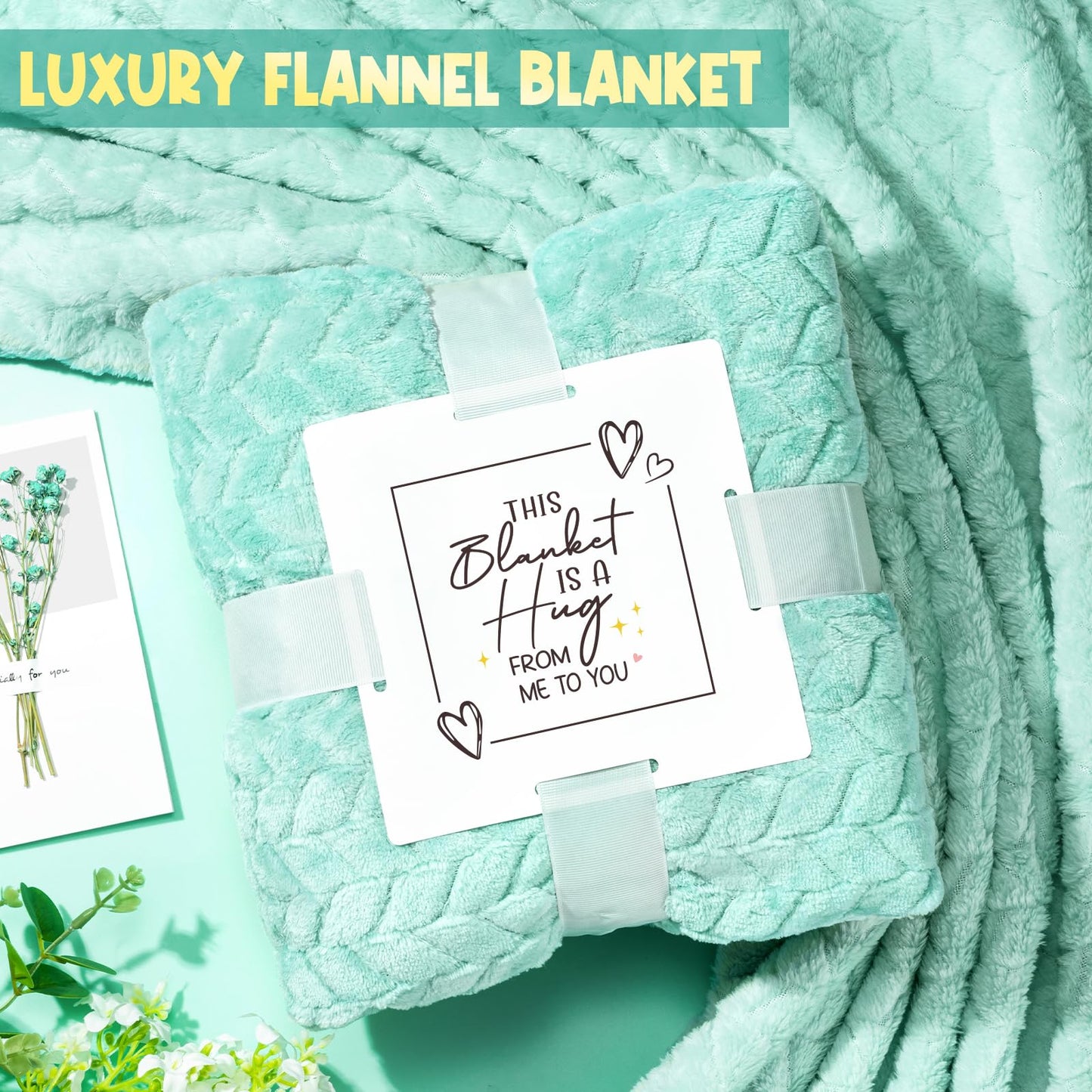 Birthday Gifts for Women, Self Care Gifts Christmas Box Get Well Soon Basket, Ocean Relaxing Spa Gifts Care Package w/ Flannel Blanket, Unique Mothers Day Gift Idea for Mom Her Friend Sister