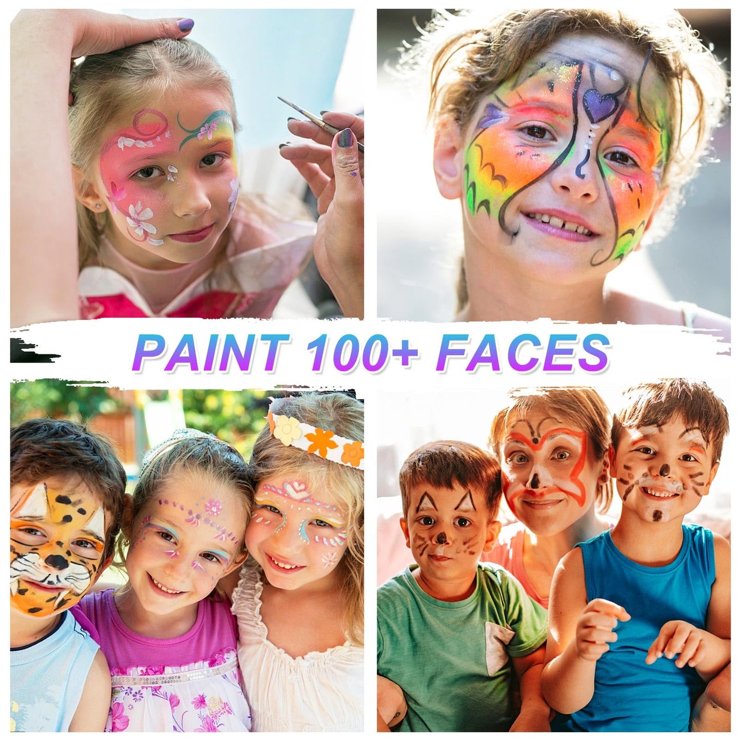UNIFULL 26 Colors Professional Face Body Paint Kit, Oil Face & Body Paint Kit for Halloween,including 26 Colors Face Paint/Paint Stick/ Brushes/ Special Effects Sticker for Halloween/Fake Blood(Set 2)
