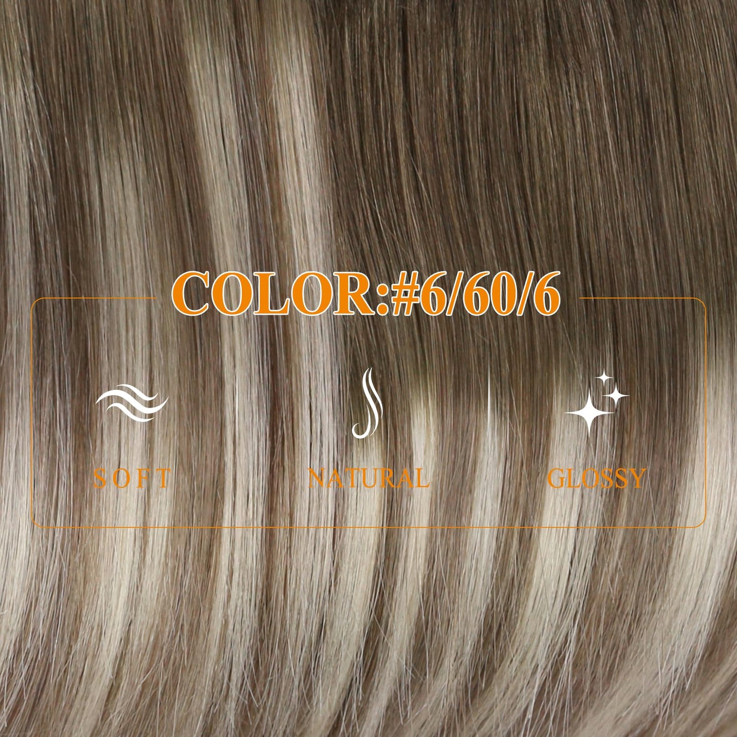 Easyouth Wire Hair Extensions Human Hair Ombre Hair Wire Extensions Medium Brown Ombre Platinum Blonde Fish Line Hair Extension