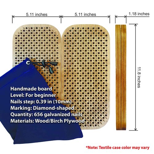 Sadhu Board for Yoga Practice, Handmade Wooden Board with Nails for Standing on Feet, Sadhu Practice Wood Board with Galvanized Nails, Relaxation Board for Acupuncture Massage, Yoga Gift