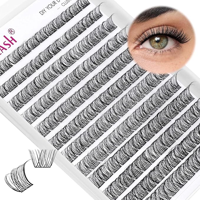 Individual Lashes 96 pcs D Curl Lash Clusters Mixed Length Individual Lash Extensions Cluster Lashes DIY Lash Extension Supplies Eyelash Clusters (F4-0.07D, 12-18mm)