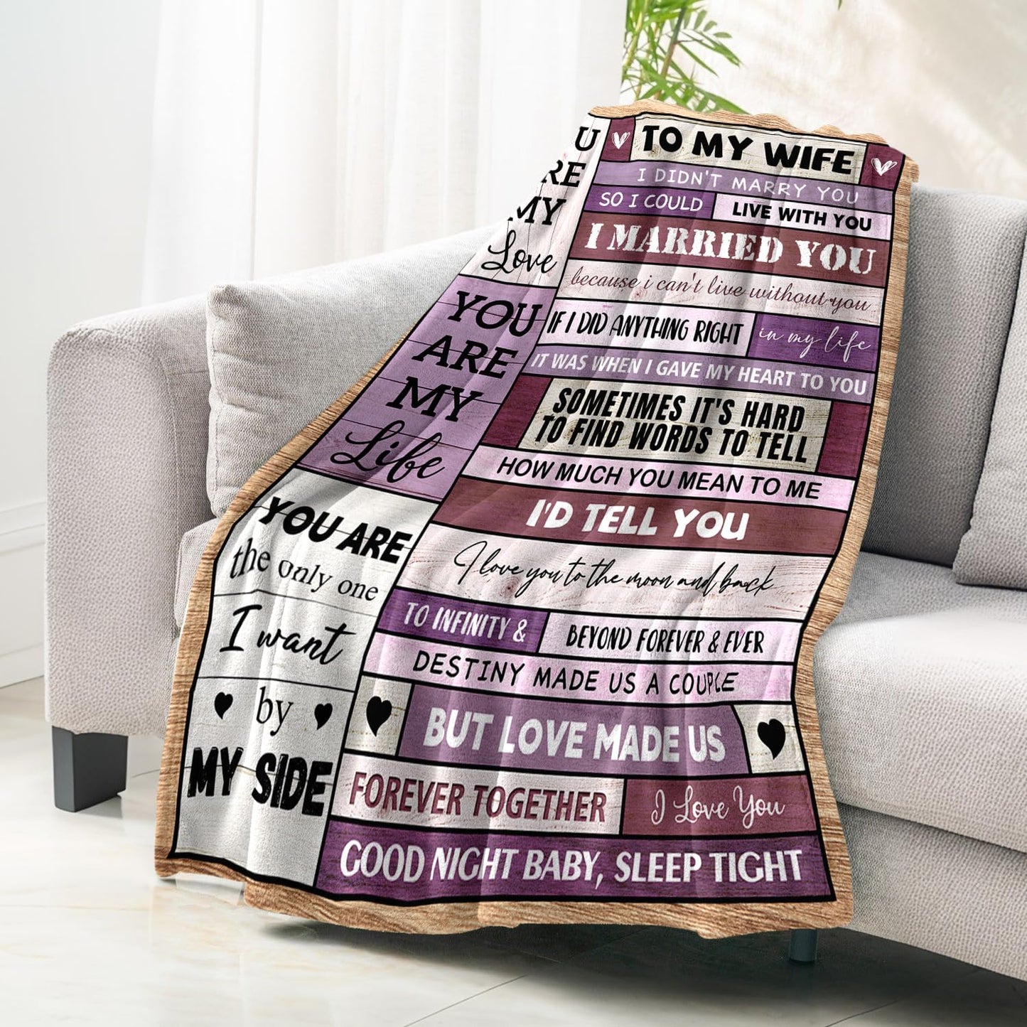 Wife Birthday Gifts Ideas - Wedding Anniversary Romantic Presents for Women Her - Mothers Day Christmas Valentines Day Gifts for Wife Her - Wifey Presents from Husband - To My Love Blanket 50"x60"