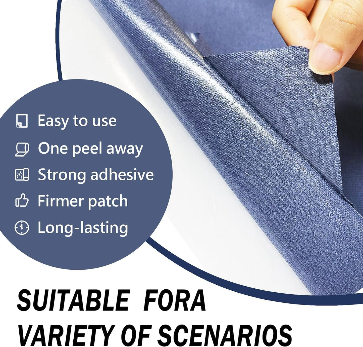 Canvas Repair Patch, 17X158 Inch Strong Sticky Fabric Repair Tape, Self-Adhesive Fabric Patch for Sofas, Tote Bags, Clothing, Car Seats, Furniture (Medium Grey, 17X158 Inch)