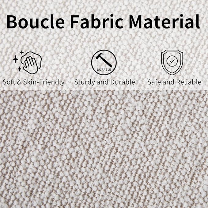 RIVOVA 54.25" Modern Ottoman Benchs Set of 2 Upholstered Sherpa Bedroom End of Bed Bench Boho Bench Long Seating Bench Entryway Stool with Wood Legs for Living Room/Foyer, Beige