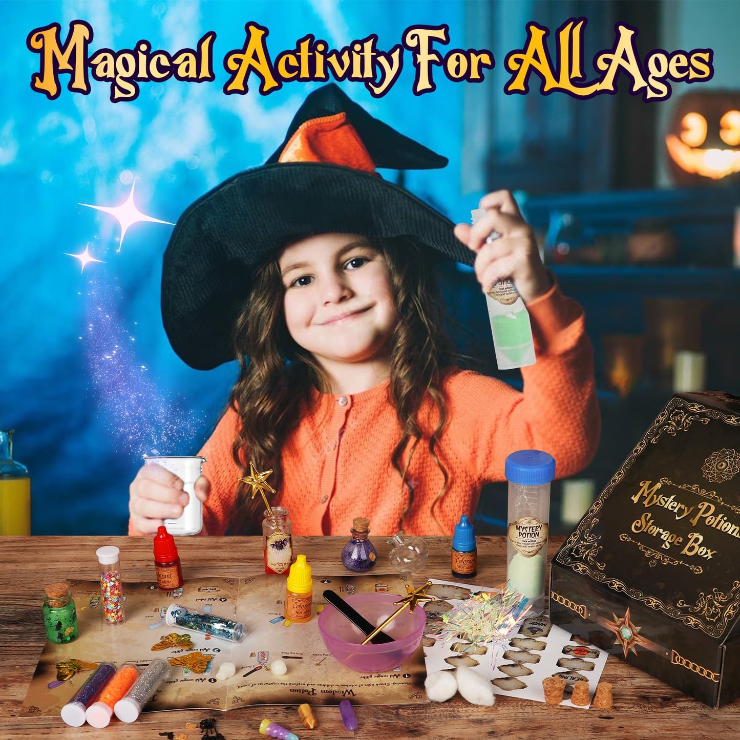 UOMTFAI Mystery Potion Craft Kit for Kids, Mix 20 Magic Wizard Potion, Creative Christmas Decorations Birthday Gifts Toys for Boys and Girls Age 6 7 8 9 10+