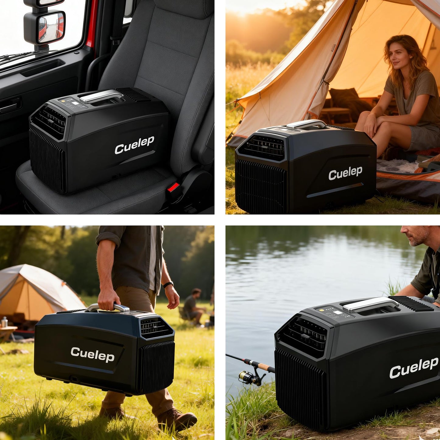 CUELEP Portable Tent Air Conditioner,ONLY 110V AC, 5200 BTUs(1500W) Fast Cooling Consumption Air Conditioners Dehumidifier, Fast Cooling for Camping Tent, RV, Truck, Boat,Van and Fishing