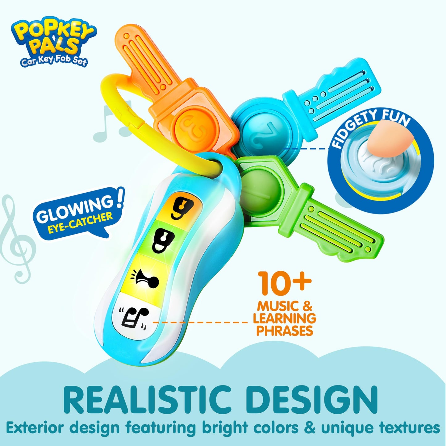 JOYIN Baby Musical Toy Phone and Car Keys Teether Set, 60+ Music and Learning Phrases, Baby Learning Toys 10 Months, Toddler Birthday Gifts for Girs Boy, Easter Basket Stuffers
