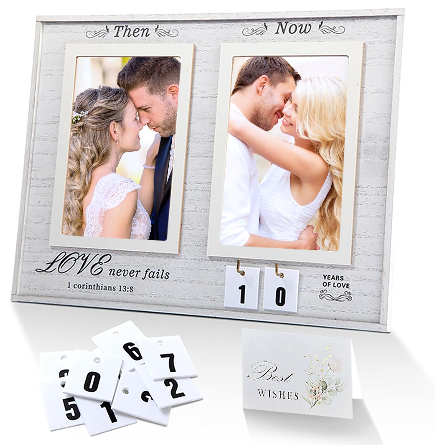 SARLUNA Then & Now Anniversary Picture Frame, 1-99 Years of Joy Anniversary Wedding Gifts. Perfect for Couples, Husbands, Wives, and Bridal Showers- With Affectionate Quotations…