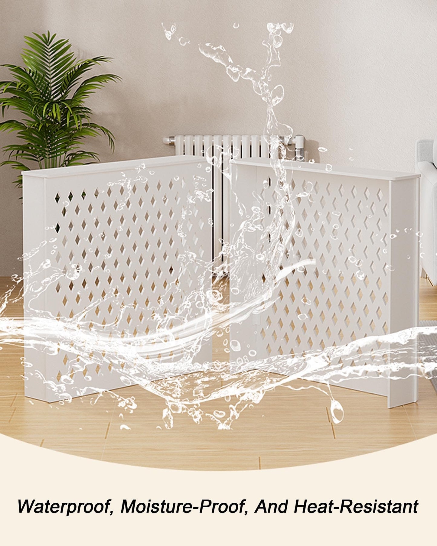 YYmmDQ White Radiator Cover for Home, Modern Rhombus-Grille Decoration Radiator Wall Heater Cover Cabinet Storage Shelf for Living Room, Bedroom Hallway, Home Furniture(19.7" Lx23.6 Hx5.9 W)