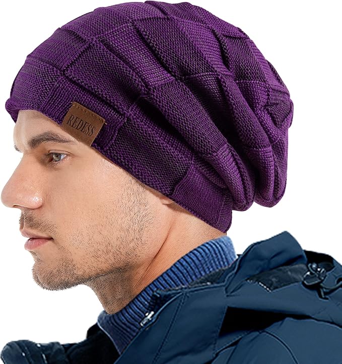 REDESS Beanie Hat for Men and Women Winter Warm Hats Knit Slouchy Thick Skull Cap