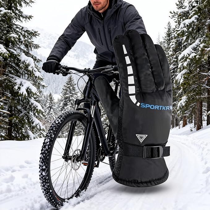 Winter Touchscreen Ski Gloves for Men and Women, Insulated Outdoor Cycling Waterproof Warm Gloves for Snow Sports