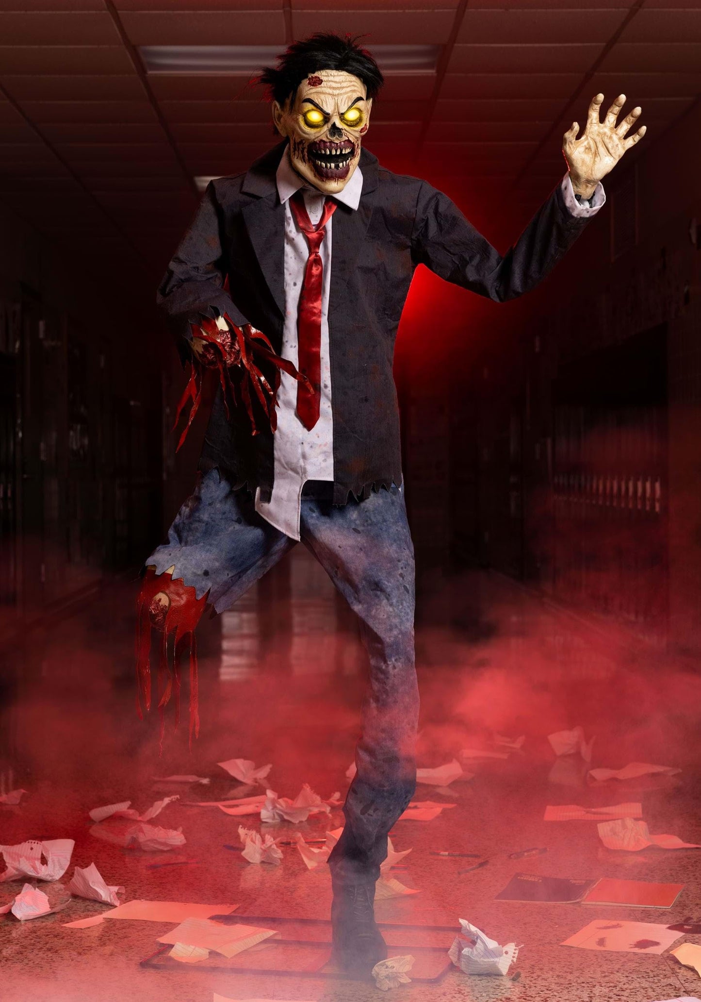 Fun Costumes Hopps The Dismembered Zombie Halloween Animatronic Outdoor Haunted House Decoration with LED Eyes and Motion Sensor Standard