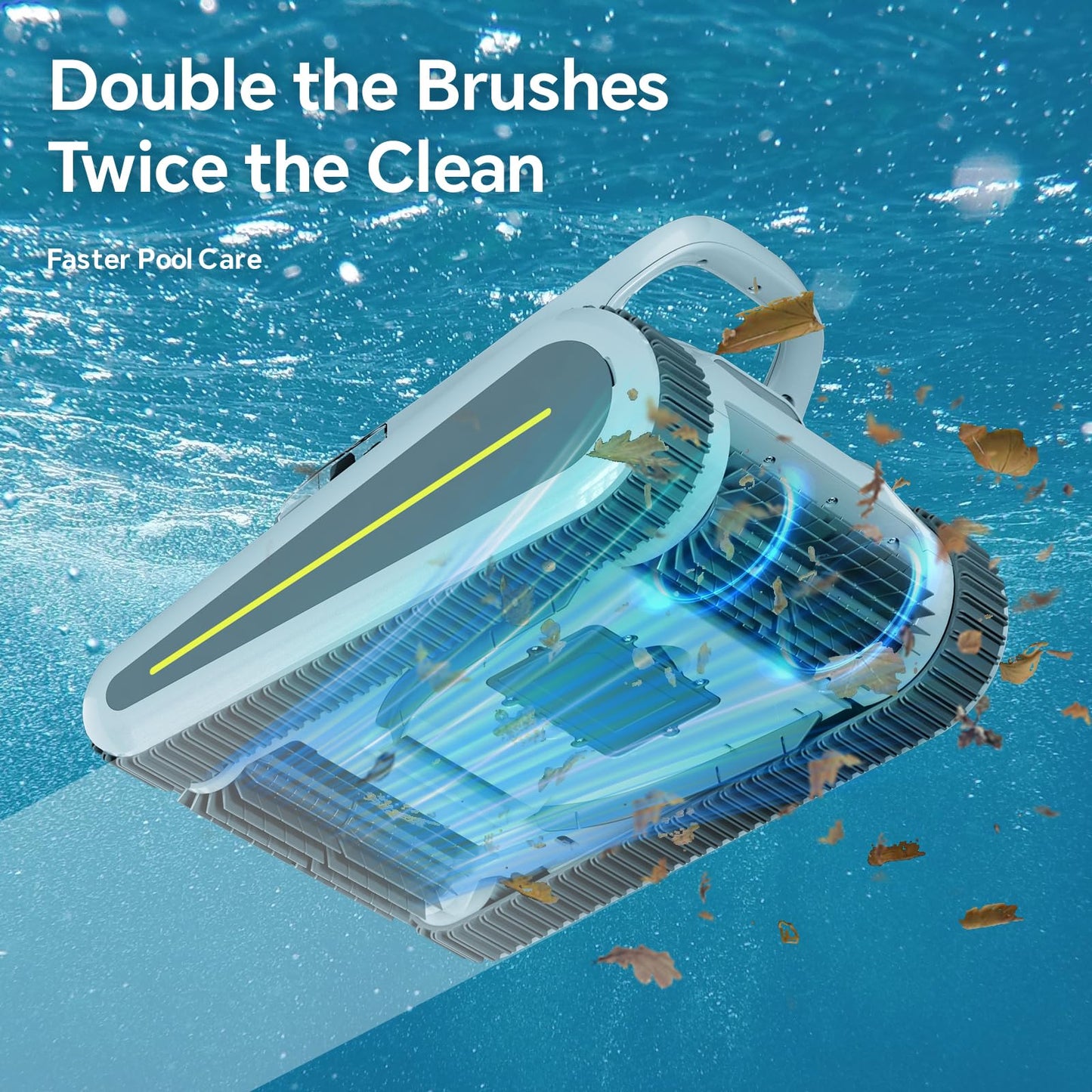 (2026 New) Robotic Pool Cleaner - Pool Vacuum 180W Brushless Motor, 48,000Pa Suction, Wall Climbing, AI-Powered Path Sonar Navigation, 3 Modes Robot for Inground & Above-Ground Pools Up to 2150 Sq. Ft