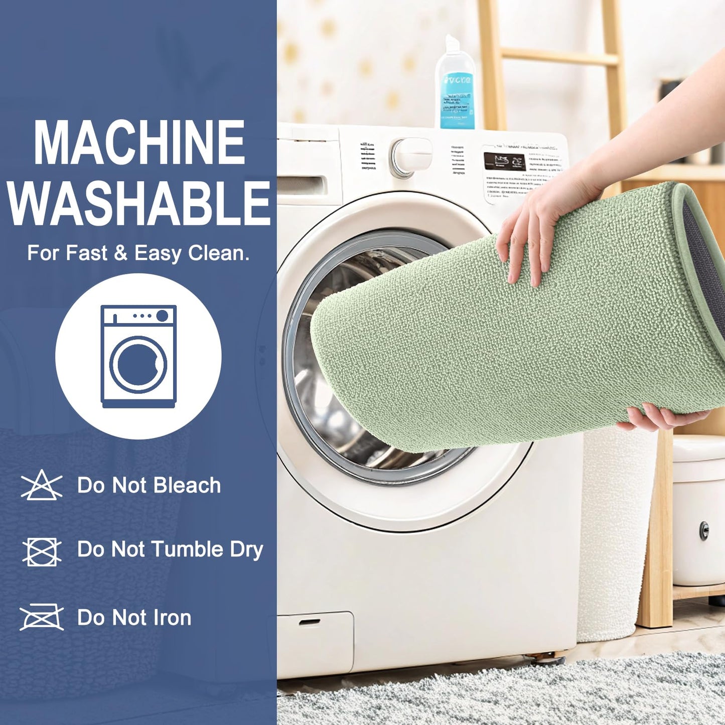 OLANLY Thick Memory Foam Bath Mat Rug 30x20, Extra Soft Absorbent Bathroom Rug, Quick Dry Bath Mats, Non-Slip, Machine Washable Carpet for Bathroom, Tub and Shower, Home Decor Accessories, Sage Green
