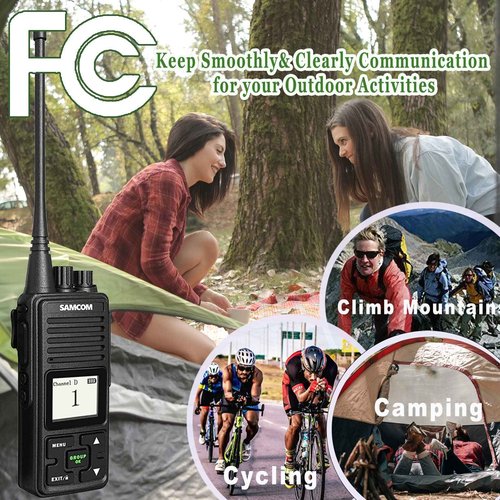 SAMCOM Long Range Two Way Radios Rechargeable 2 Watt, 3000mAh High Power 2 Way Radios Handheld UHF Programmable Walkie Talkies for Adults, Group Call for Business Construction Warehouse, 1 Pack