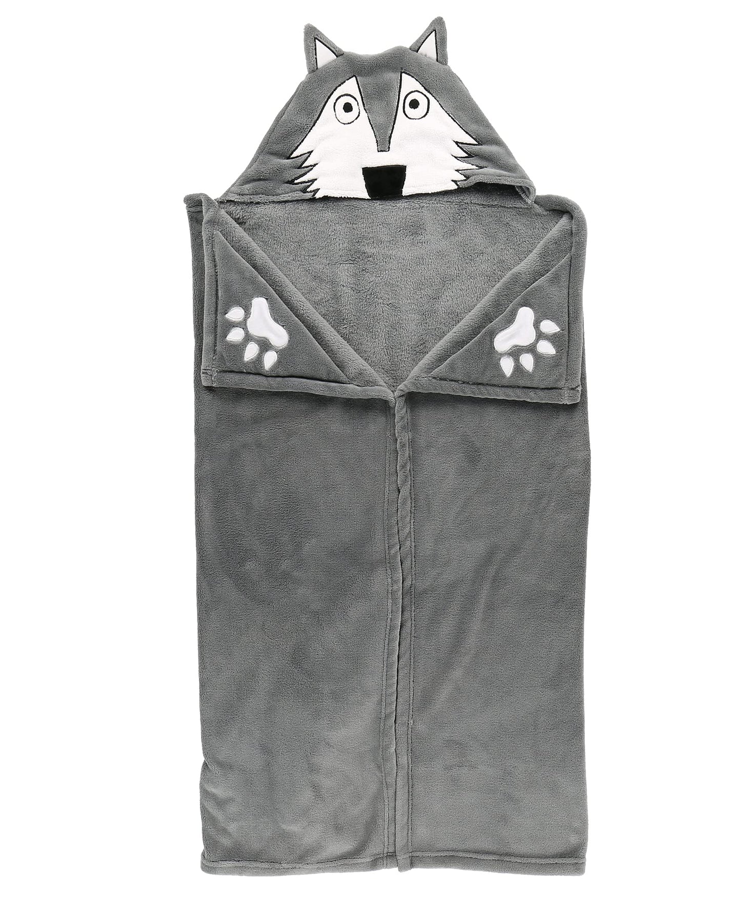 Lazy One Wearable Hooded Blanket for Kids, Animal Hooded Blanket (Wolf)