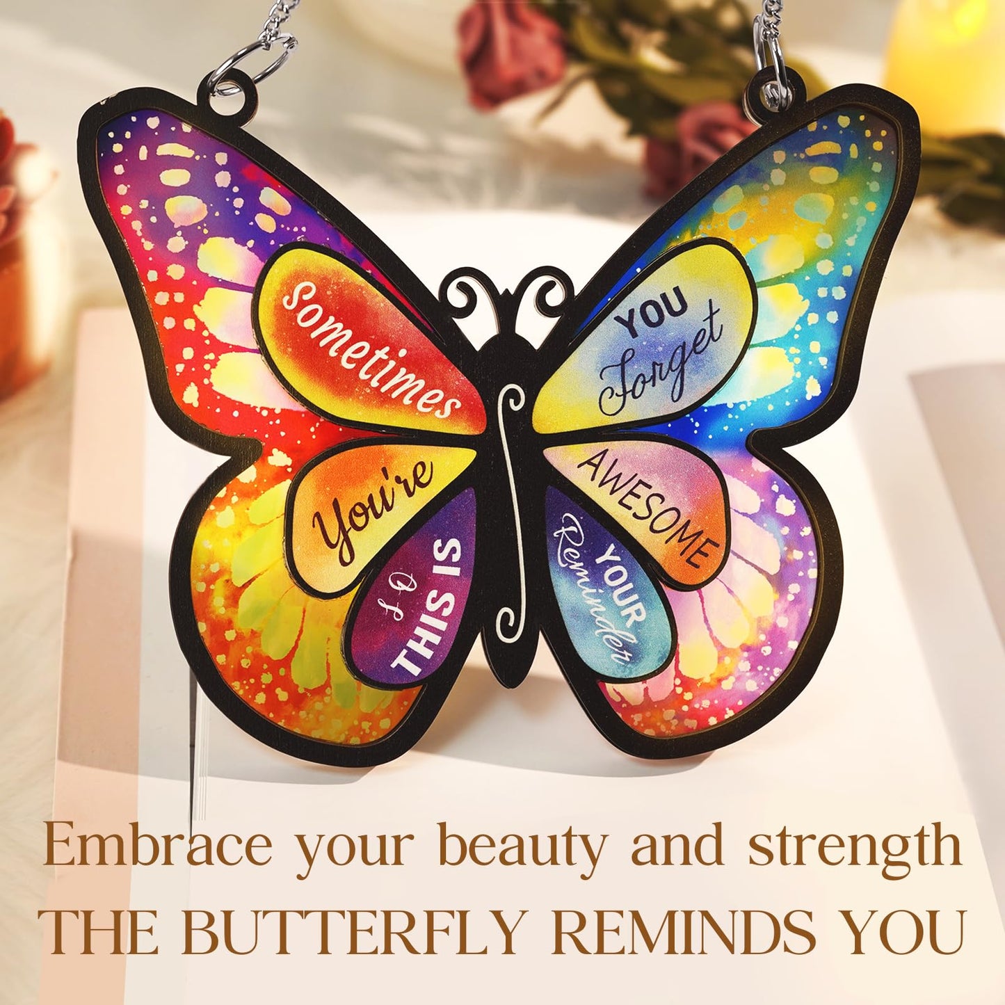AurLova Best Friend Butterfly Gifts for Women Birthday, Inspirational Gifts for Friends Mom Sister Bestie Girl Female Coworker, Butterfly Home Decorative