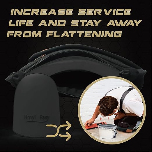 Hmyl Easy Super Soft Knee Pads for Work, Two Strap Non-Slip Design, Replaceable Inner Cushion Leather Knee Pads for Construction, Gardening, Cleaning, Flooring and Garage, Shorts Available