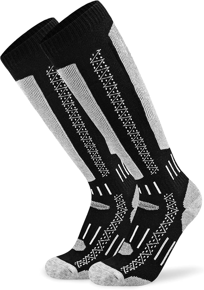 Busy Socks Merino Wool Ski Socks for Men Women, Winter Warm Socks for Skiing, Snowboarding, Outdoor Sports Cold Weather