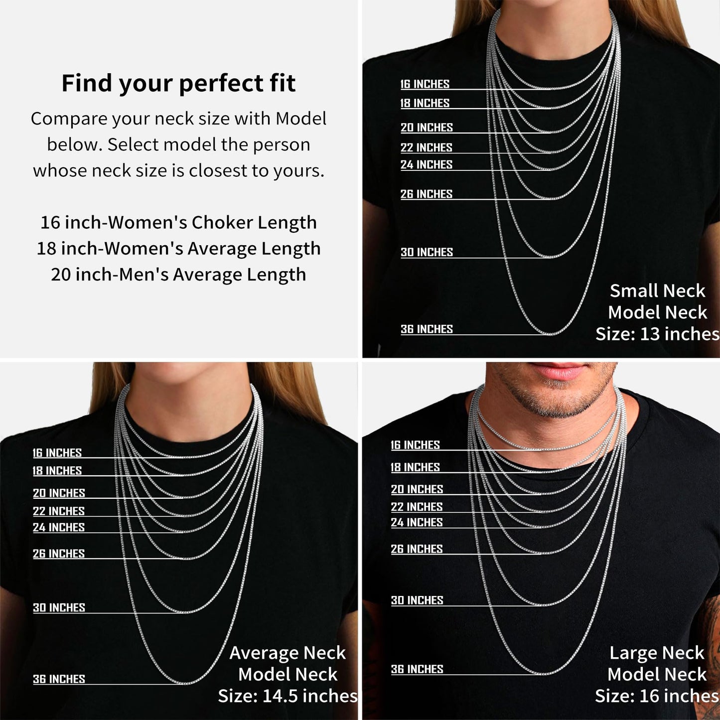 ASHINE Sterling Silver Chain Silver Chain Necklace for Women Chain Necklace Valentine Charm Jewelry Chain Long Necklaces for Wom