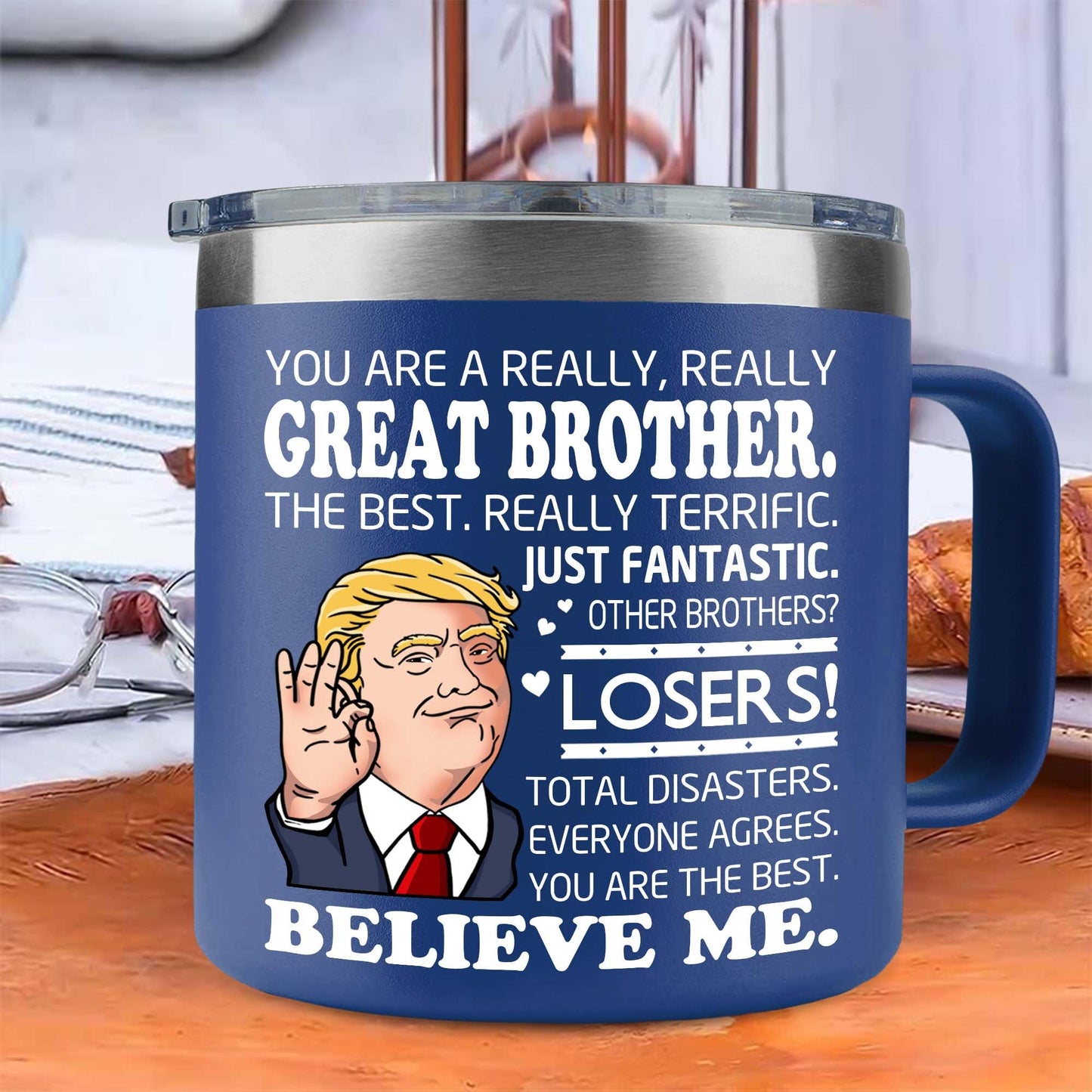 TOBYOVU Brother Gifts - Fathers Day Cups For Brother - You're A Great Brothers Gift - Birthday Gifts For Big Bro, Old Sibling From Sister, Younger - Funny Gift Ideas For Bro, Brothers Adult
