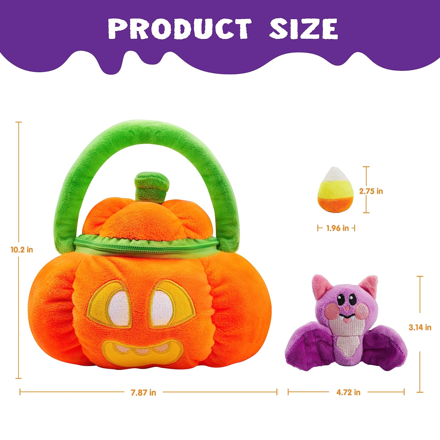 JOYIN Baby's Pumpkin Halloween Playset with 8 Fun Play Pieces, Plush Goodie Bags Stuffers Fillers for Kids, Halloween Party Favors Supplies Decoration, Prizes and Gifts for Infants Boys and Girls