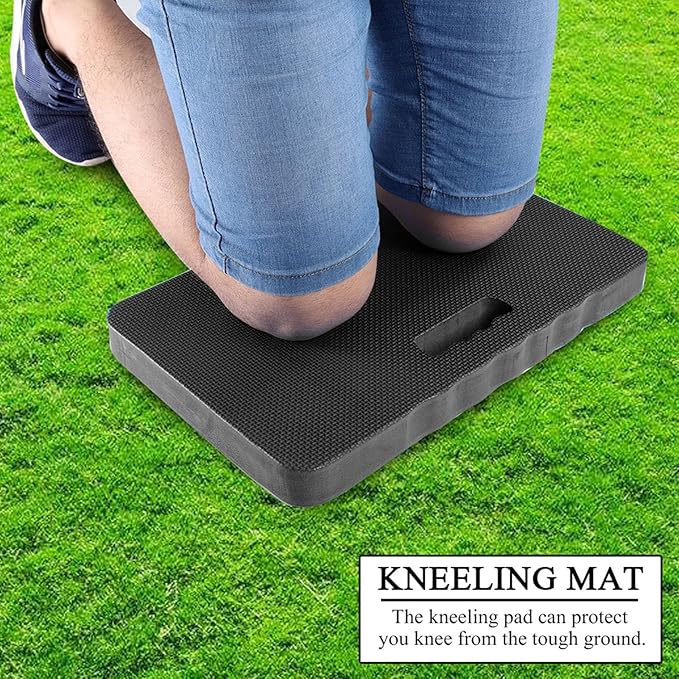 equlup Extra Thick Kneeling Pad, Soft Foam Knee Cushioning Large Foam Kneeler Mat for Knee, 17.7 x 11 x 1.5 in Gardening Auto Repair Knee Cushioning, Black