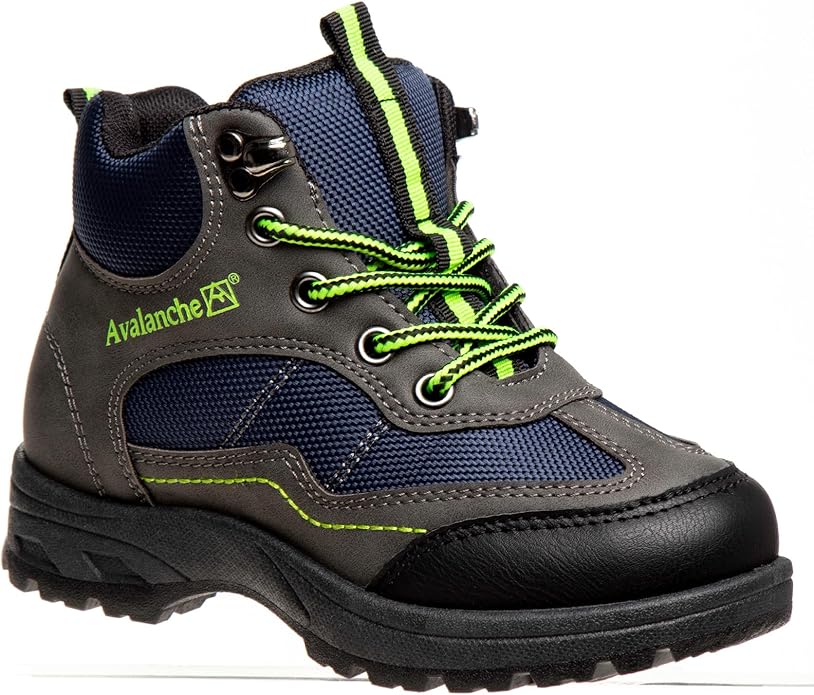 Avalanche Boys Hiking Boots Outdoor Trekking Walking Climbing Work Boots Lace Up Ankle High For Little Kid 11-13 Big Kid 1-5