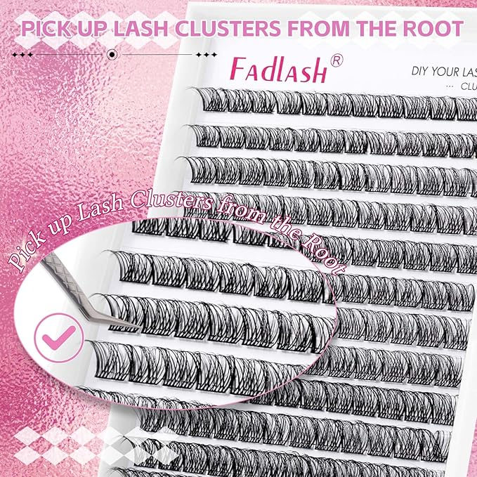 Individual Lashes 96 pcs D Curl Lash Clusters Mixed Length Individual Lash Extensions Cluster Lashes DIY Lash Extension Supplies Eyelash Clusters (F4-0.07D, 12-18mm)